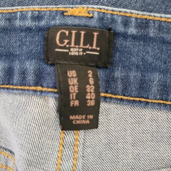 G.I.L.I. Skinny Jeans With Ankle Zippers Womens Size 2 Blue Denim Stretch - Picture 5 of 9